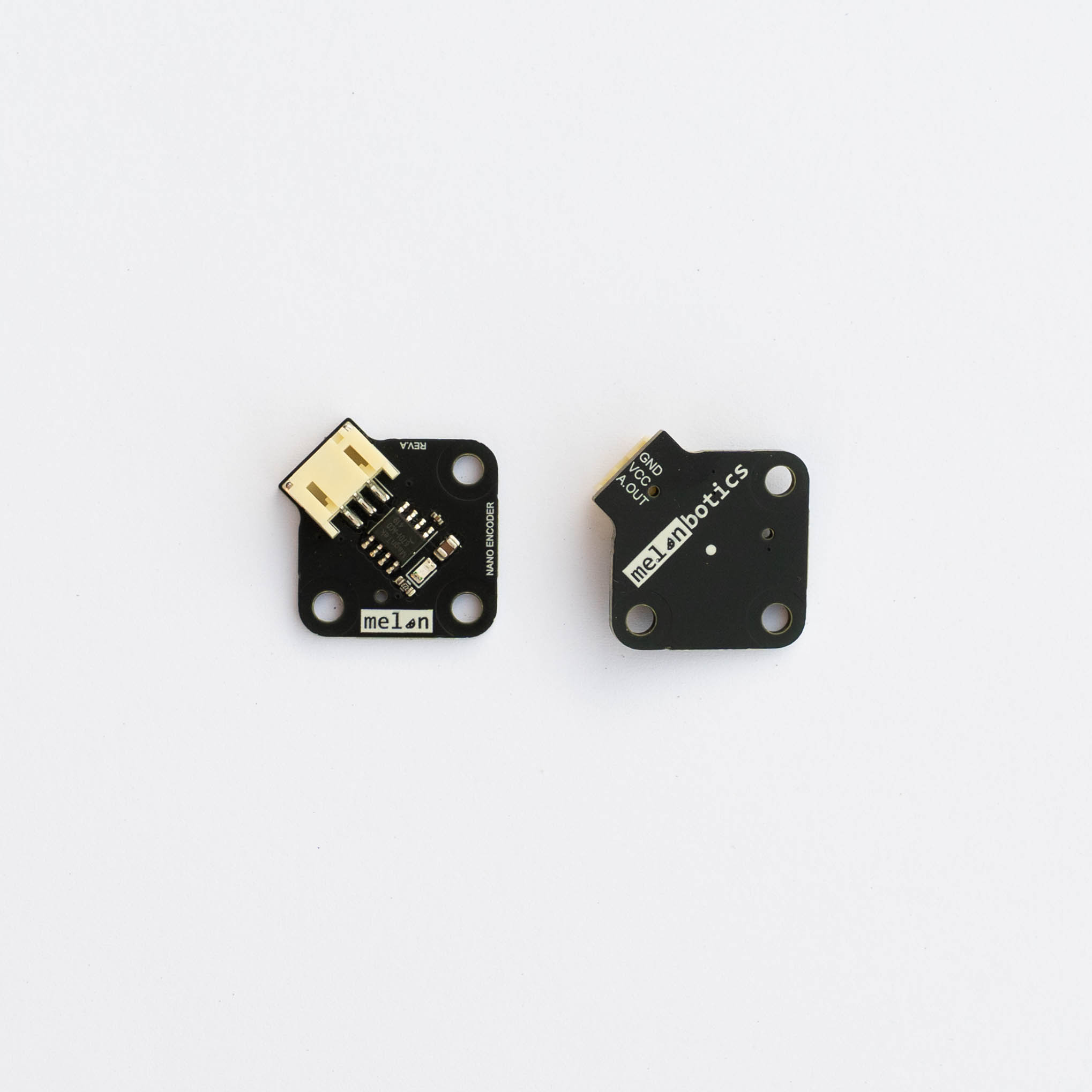 Front and rear views of the melonbotics Nano Encoder